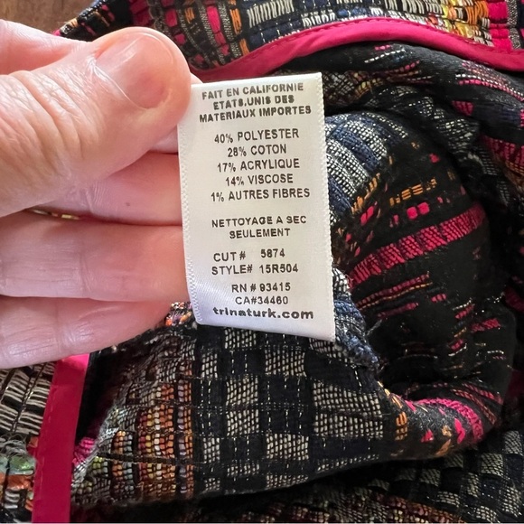 Trina Turk Multicolor Tweed Fringe Pockets Corbin Baja Shorts size 4 - Picture 6 of 7